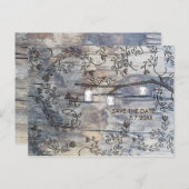 メイソンジャー&ラブバード素朴ブランチ日付を保存 案内ポストカード (正面/裏面)