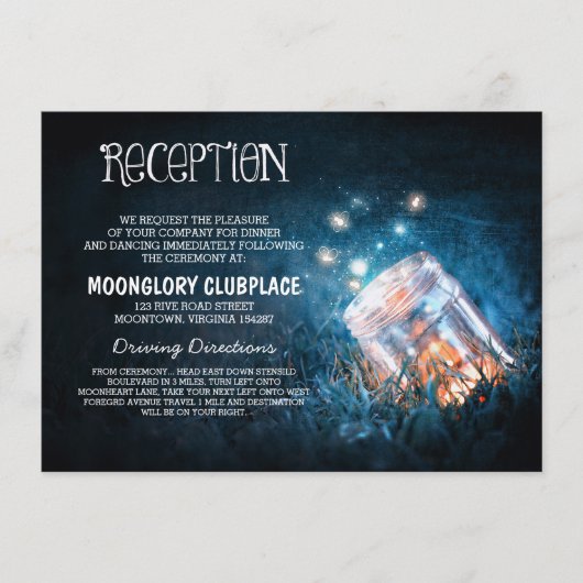 メイソンジャー ランタン 蛍 青い夜 結婚式 披露宴 エンクロージャーカード (正面)