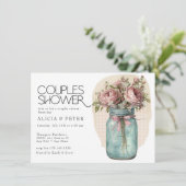 メイソンジャー | ローズ カップルシャワー 招待状 (スタンド正面)