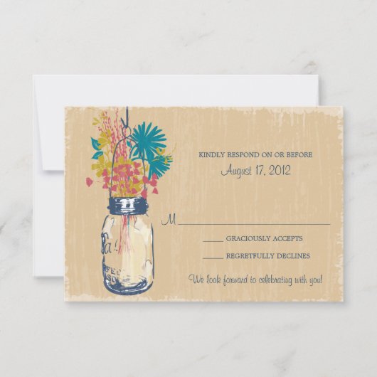 メイソンジャー&ワイルドフラワーズの出欠カード 出欠カード (正面)