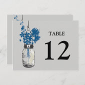 メイソンジャー&ワイルドフラワーズダブルサイドテーブルカード ポストカード (正面/裏面)