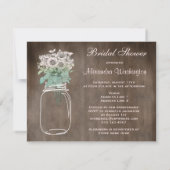 メイソンジャー&ワイルドフラワーズ素朴ブライダルシャワー 招待状 (裏面)