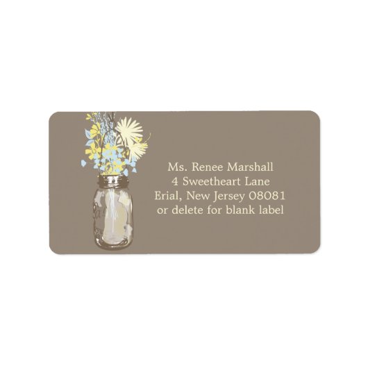 メイソンジャー&ワイルドフラワーズ ラベル (正面)