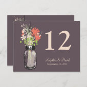 メイソンジャー&ワイルドフラワーテーブルカード ポストカード (正面/裏面)