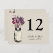 メイソンジャー&ワイルドフラワーテーブルカード ポストカード (正面/裏面)