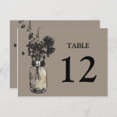 メイソンジャー&ワイルドフラワーテーブルカード ポストカード (正面/裏面)