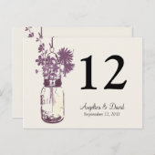 メイソンジャー&ワイルドフラワーテーブルカード ポストカード (正面/裏面)