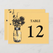 メイソンジャー&ワイルドフラワーテーブルカード ポストカード (正面/裏面)