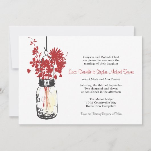 メイソンジャー&ワイルドフラワー 招待状 (正面)