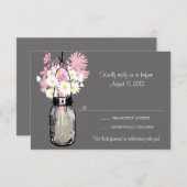 メイソンジャー＆ワイルドフラワー RSVP カード (正面/裏面)