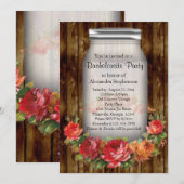 メイソンジャー ヴィンテージ カントリー バチェロレッテ パーティー 招待状 (正面/裏面)