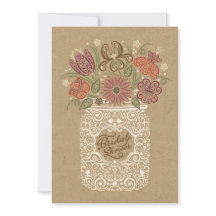 メイソンジャー 秋のブライダルシャワー招待状