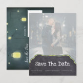 メイソンジャー 黒板風 写真付きSave The Date 案内ポストカード (正面/裏面)