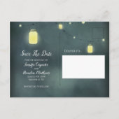 メイソンジャー 黒板風 写真付きSave The Date 案内ポストカード (裏面)