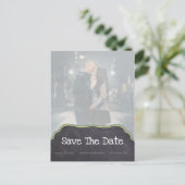 メイソンジャー 黒板風 写真付きSave The Date 案内ポストカード (スタンド正面)