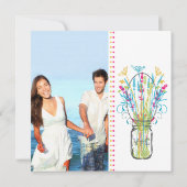 メイソンモダンジャールアクアイエローライムピンクフローラ 招待状 (裏面)