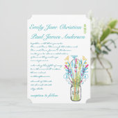 メイソンモダンジャールアクアピンクイエローライムズ結婚 招待状 (スタンド正面)