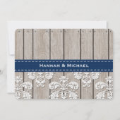 メイソンモノグラムのジャールコーラルネイビーアジサイ結婚ズ 招待状 (裏面)