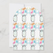 メイソン素朴ジャイルピンクコーラルアクアフローラ卒業 招待状 (裏面)