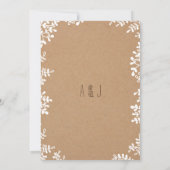 メイソン素朴ジャーと花を工芸紙 招待状 (裏面)