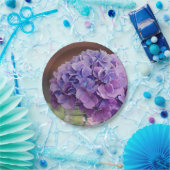 メイソン素朴ジャーの写真に紫紫紫紫紫紫紫紫紫紫紫陽花 ペーパープレート (パーティー)
