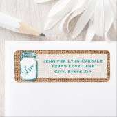 メイソン素朴ジャーティール(緑がかった色)バーラップ結婚ズ住所 シール (インサイチュ)