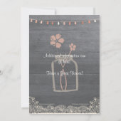 メイソン素朴ジャールブライダルシャワー招待珊瑚 招待状 (裏面)