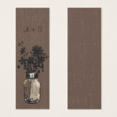 メイソン素朴ジャー&ワイルドフラワーズメッセージカード (正面&裏面)