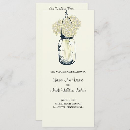 メイソン素朴・ジャー・アジサイ・プログラム プログラム (正面/裏面)