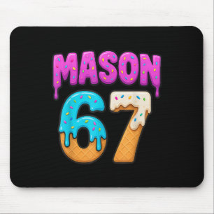メイソン67 アイスクリームしたに垂れる面白いミーム シックスセブン垂れる マウスパッド