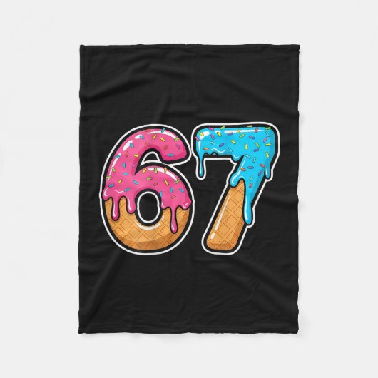 メイソン67 アイスクリーム ドリップ ミーム Six Seven 面白い (C フリースブランケット (正面)