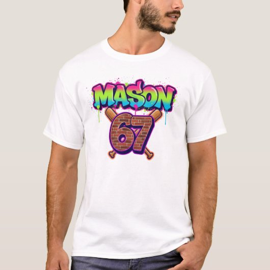 メイソン67 アイスクリーム ミーム おもしろい シックス セブン Tシャツ (正面)