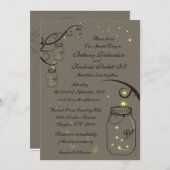 メイソン·ジャーとホタルのラテ-ゴージャス！ 招待状 (正面/裏面)