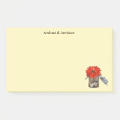 メイソン・ジャーにオレンジ色の花のカップル名 ポストイット (正面)