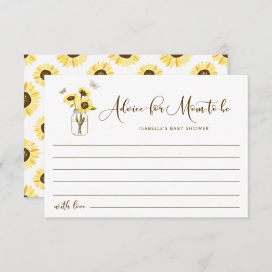 メイソン・ジャーのヒマワリ母さんのご希望 アドバイスカード (正面/裏面)