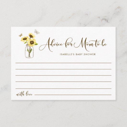 メイソン・ジャーのヒマワリ母さんのご希望 アドバイスカード (正面)