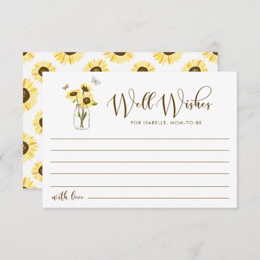 メイソン・ジャーのヒマワリ母さんのご希望 アドバイスカード (正面/裏面)