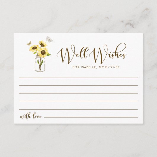 メイソン・ジャーのヒマワリ母さんのご希望 アドバイスカード (正面)