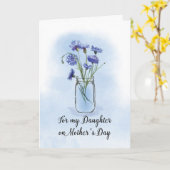 メイソン・ジャーの娘マザーズ・デイ・コーンフラワーズ カード (黄色い花)