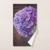 メイソン・ジャーの紫紫紫紫紫紫紫紫紫紫陽花自然写真 バスタオルセット (ハンドタオル)