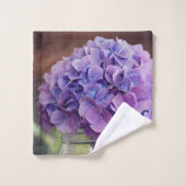 メイソン・ジャーの紫紫紫紫紫紫紫紫紫紫陽花自然写真 バスタオルセット (ウォッシュタオル)