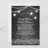 メイソン·ジャース·ストリンエレガントグ·素朴ラ結婚イトズ 招待状 (正面)