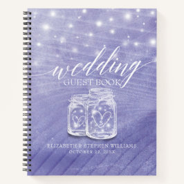 メイソン・ジャース・ストリング・ライトズ・フローラズ・結婚ゲストブック  ノートブック
