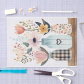 メイソン・ジャース・デコページの春の花 薄葉紙 (クラフト)