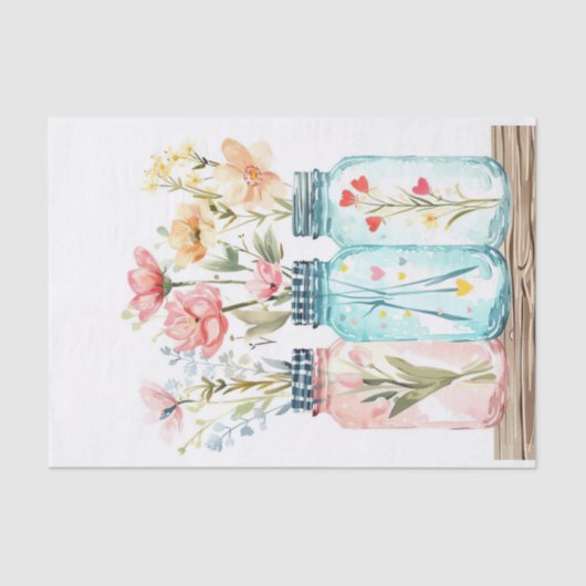 メイソン・ジャース・デコページの春の花 薄葉紙 (正面)