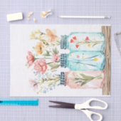 メイソン・ジャース・デコページの春の花 薄葉紙 (クラフト)