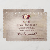 メイソン・ジャー素朴のフローラは私の花嫁になる 招待状 (正面/裏面)