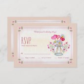 メイソン・ジャー・オブ・ラブRSVPカード 招待状 (正面/裏面)