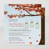 メイソン·ジャー·オーク·ツリー·ウェディング·インベイト[日] 招待状 (正面/裏面)