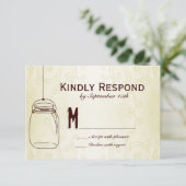 メイソン・ジャー・カントリーが結婚出欠届けカードを渦巻く 出欠カード (スタンド正面)